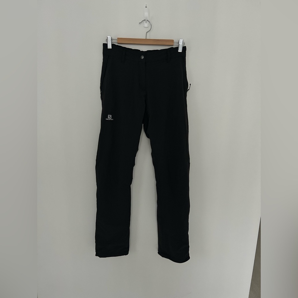 Salomon Trail Hiking Pants Mens Small Black Softshell Outdoor Climbing Tech